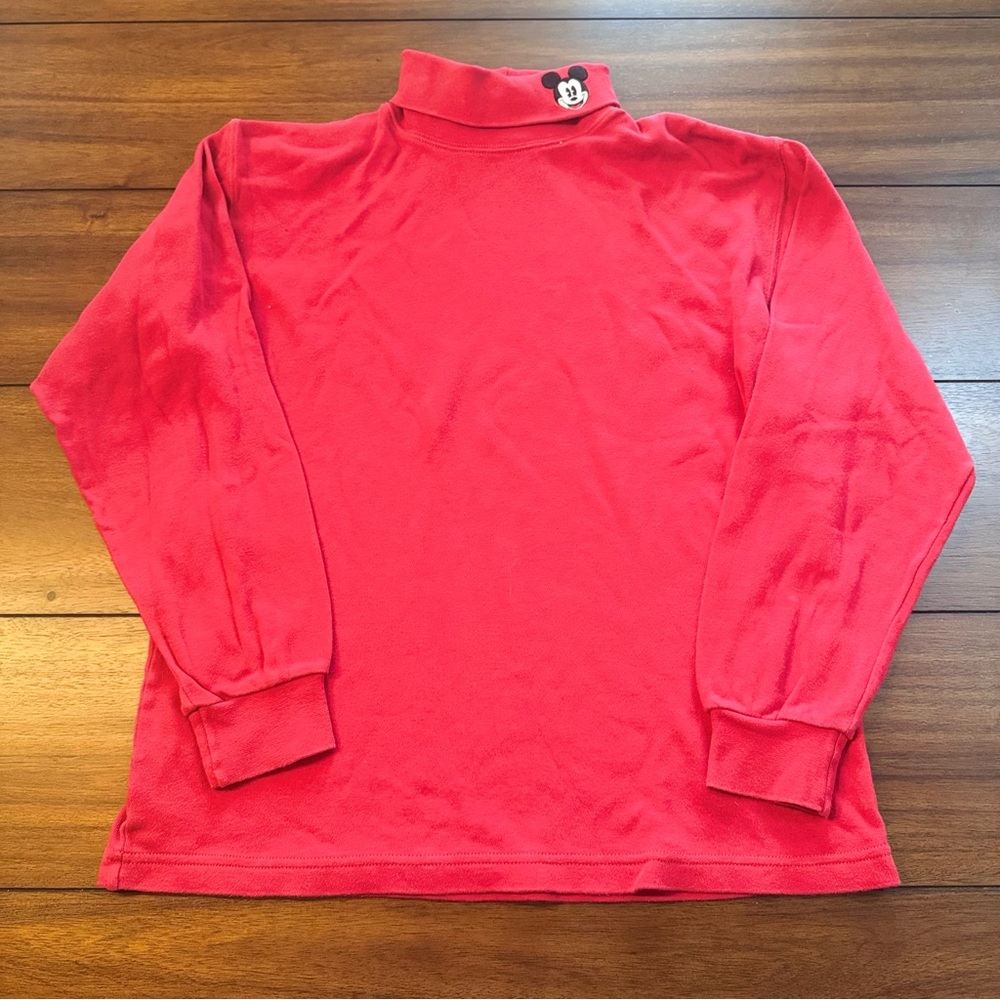 Vintage Disney Mickey & Co. Women’s Mickey Embroidered Red Turtle Neck Sz Medium